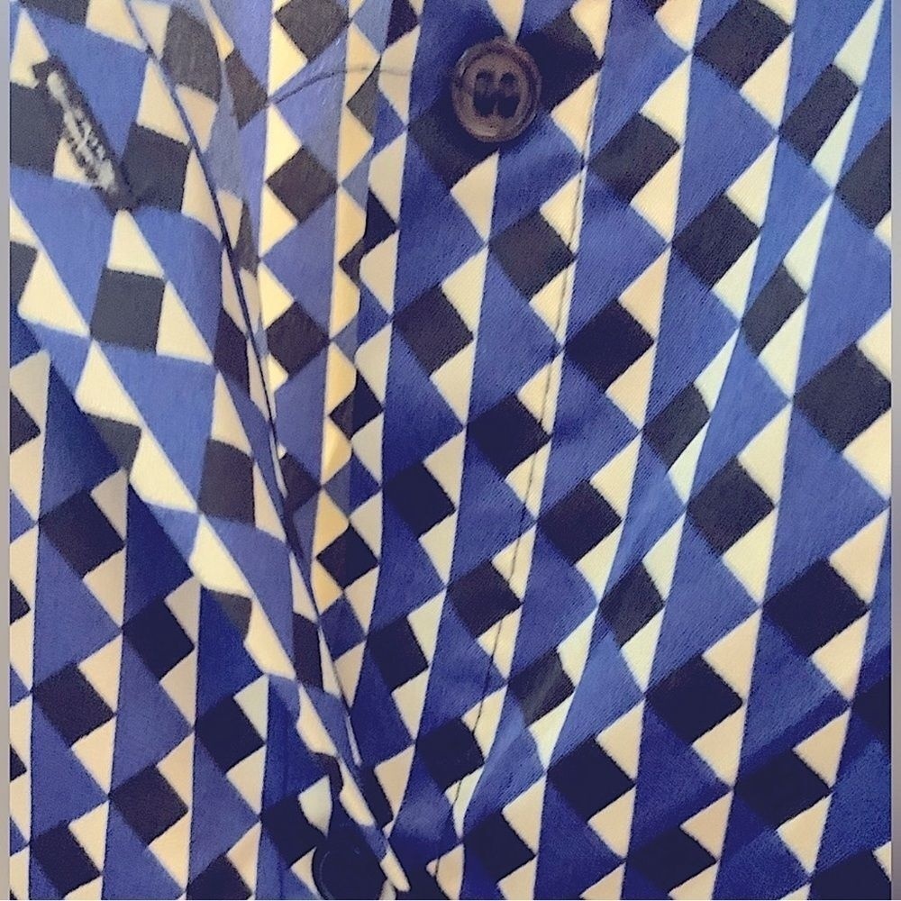 H&M Satin NWT womens geometric pattern shirt dress Size XL - Picture 7 of 13